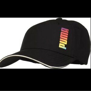 NWOT PUMA Women's Evercat Dash Adjustable Ball Hat Cap Rainbow Black G62